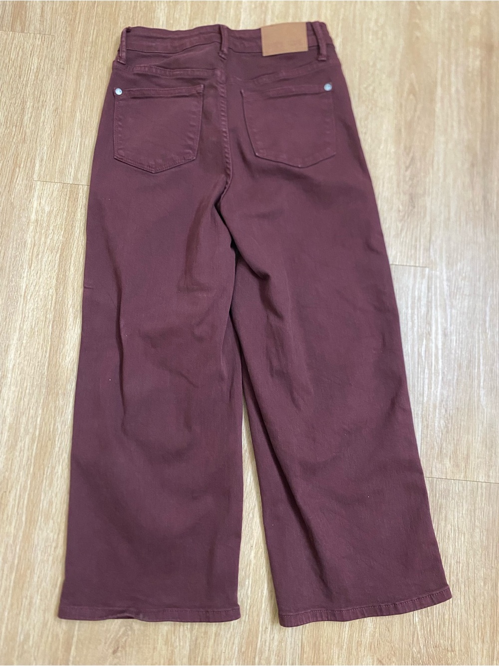 Judy Blue Wide Leg Jeans in Deep Burgundy - Picture 2 of 6